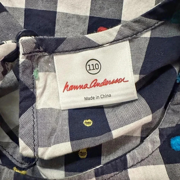 Hanna Andersson | Navy Gingham Swiss Dot Top (5) - Picture 6 of 7